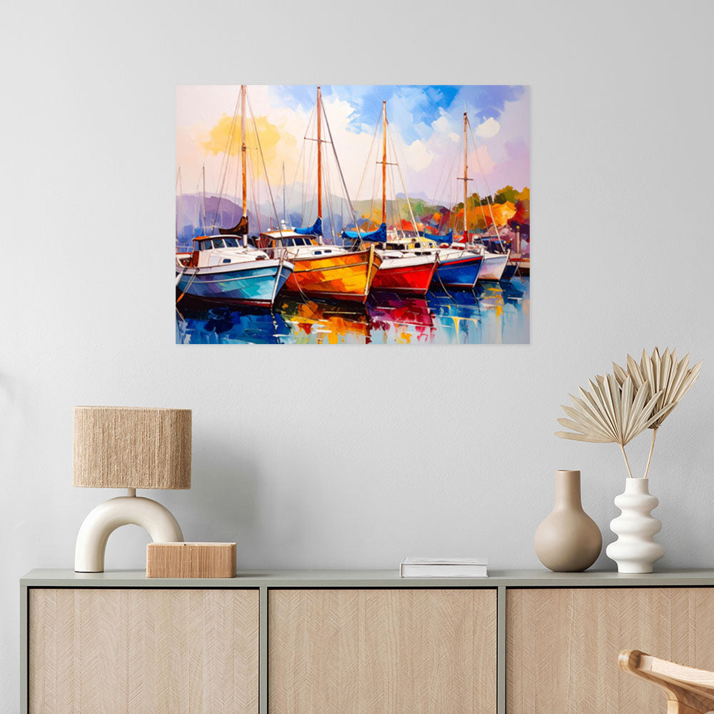 Klijuojamas plakatas, Spalvingi laivai Marina