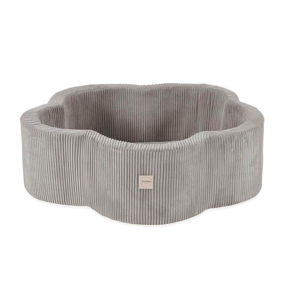Kamuoliukų baseinas Plush Nest 95×30 cm, smėlio, premium velvetas, 200 kamuoliukų