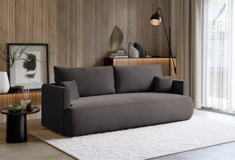 Trivietė sofa Ovo mini, tamsiai pilka