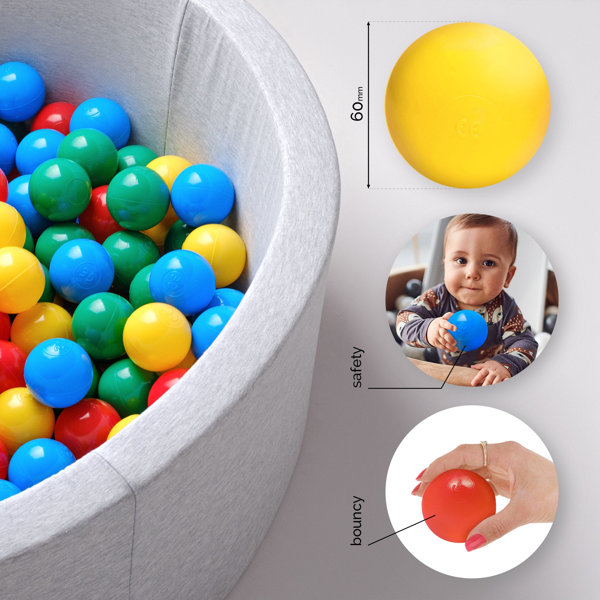 Kamuoliukų baseinas Plush Nest 6 cm, mėlyna