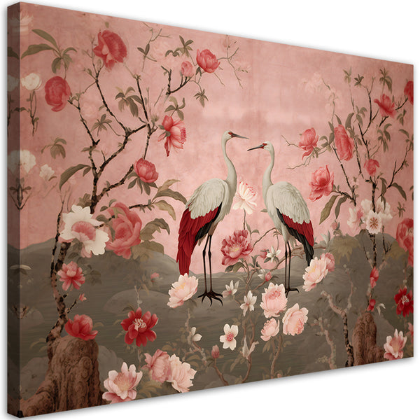 Paveikslas Ant Drobės, Chinoiserie gėlės ir paukščiai