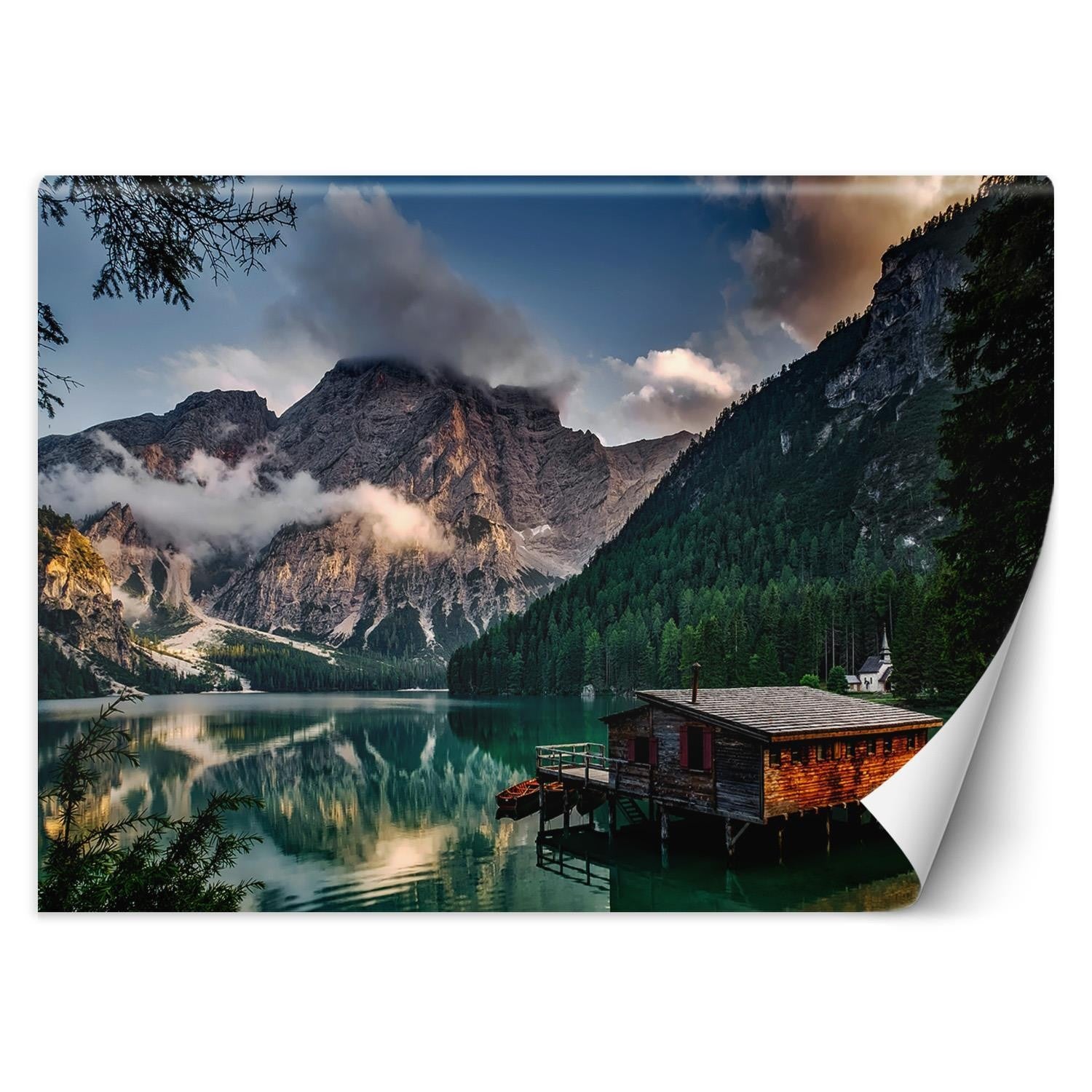 Fototapetai, Namelis prie kalnų ežero