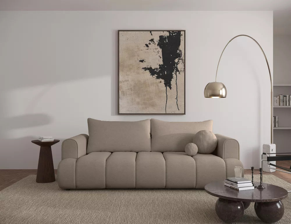 Trivietė sofa Dandelino, smėlinė