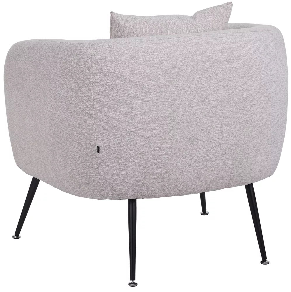 Svetainės fotelis Inglede, šviesiai smėlio spalvos, su smėlio spalvos kojelėmis