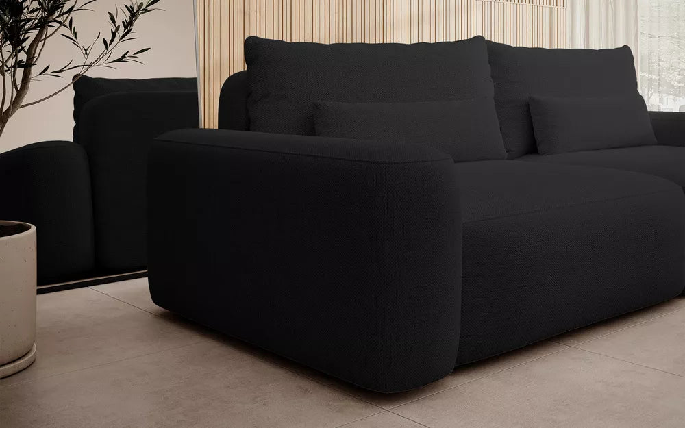 Trivietė sofa Carnos, juoda