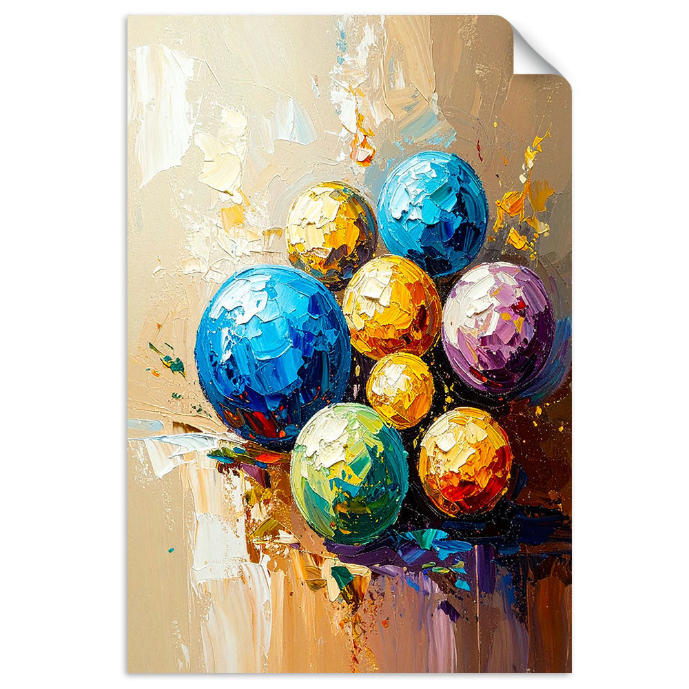 Lipni plakatas, Colorful Balls Stains aliejinių dažų efektas