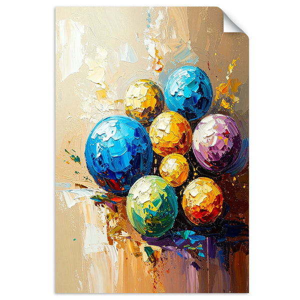 Lipni plakatas, Colorful Balls Stains aliejinių dažų efektas