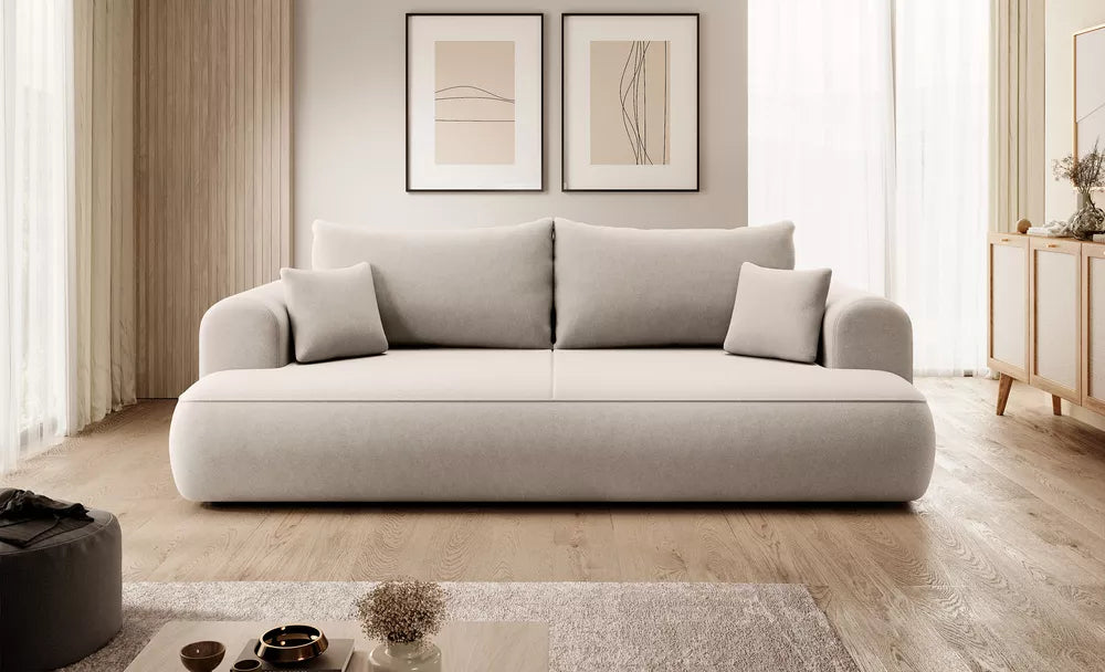 Trivietė sofa Ovo, šviesiai smėlinė