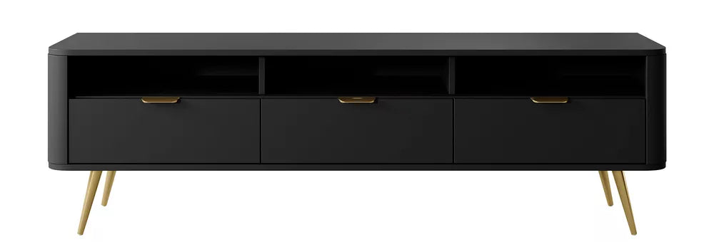 TV spintelė Oval, juoda