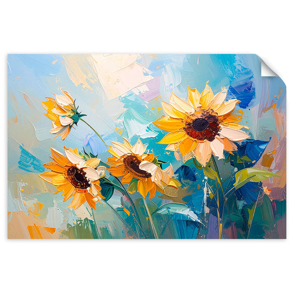 Lipni plakatas, Sunflowers Flowers imitaciniai aliejiniai dažai