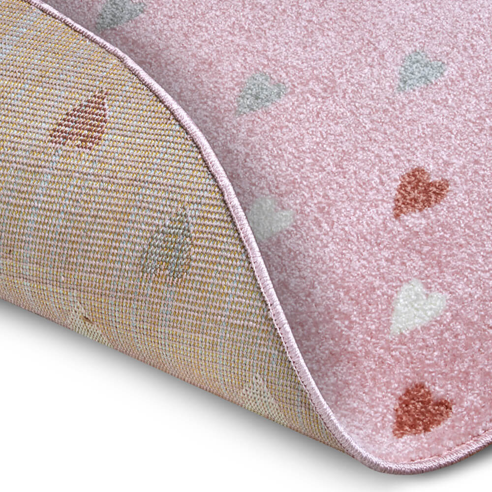 Apvalus Rožinis Vaikiškas Kilimas Little Hearts