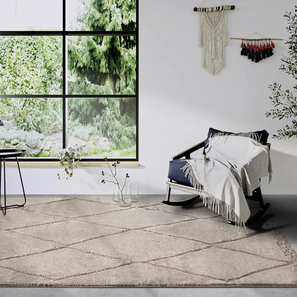 Trumpo Plauko Kilimas Perrotin Beige
