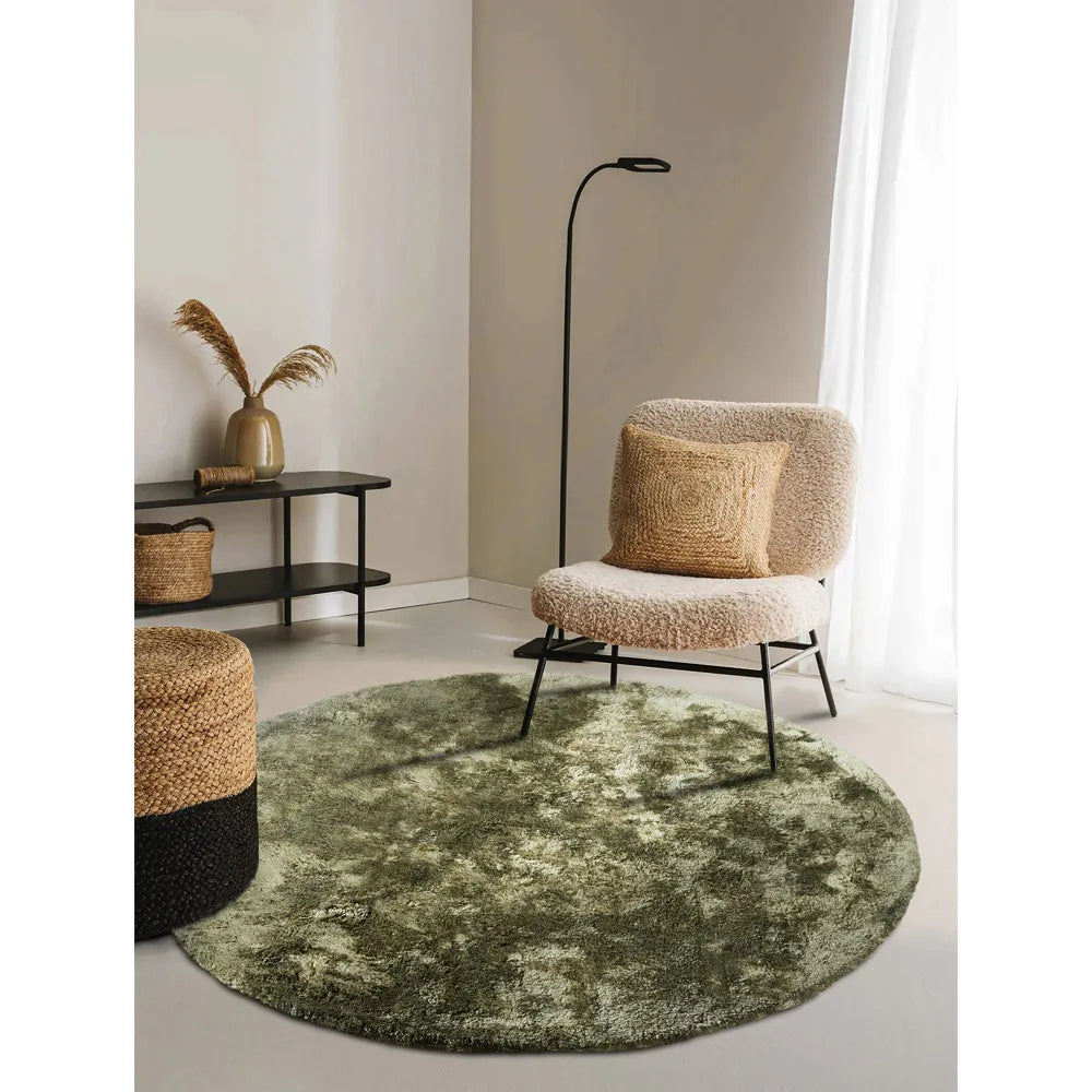 Apvalus Ilgo Plauko Kilimas Cosy Green