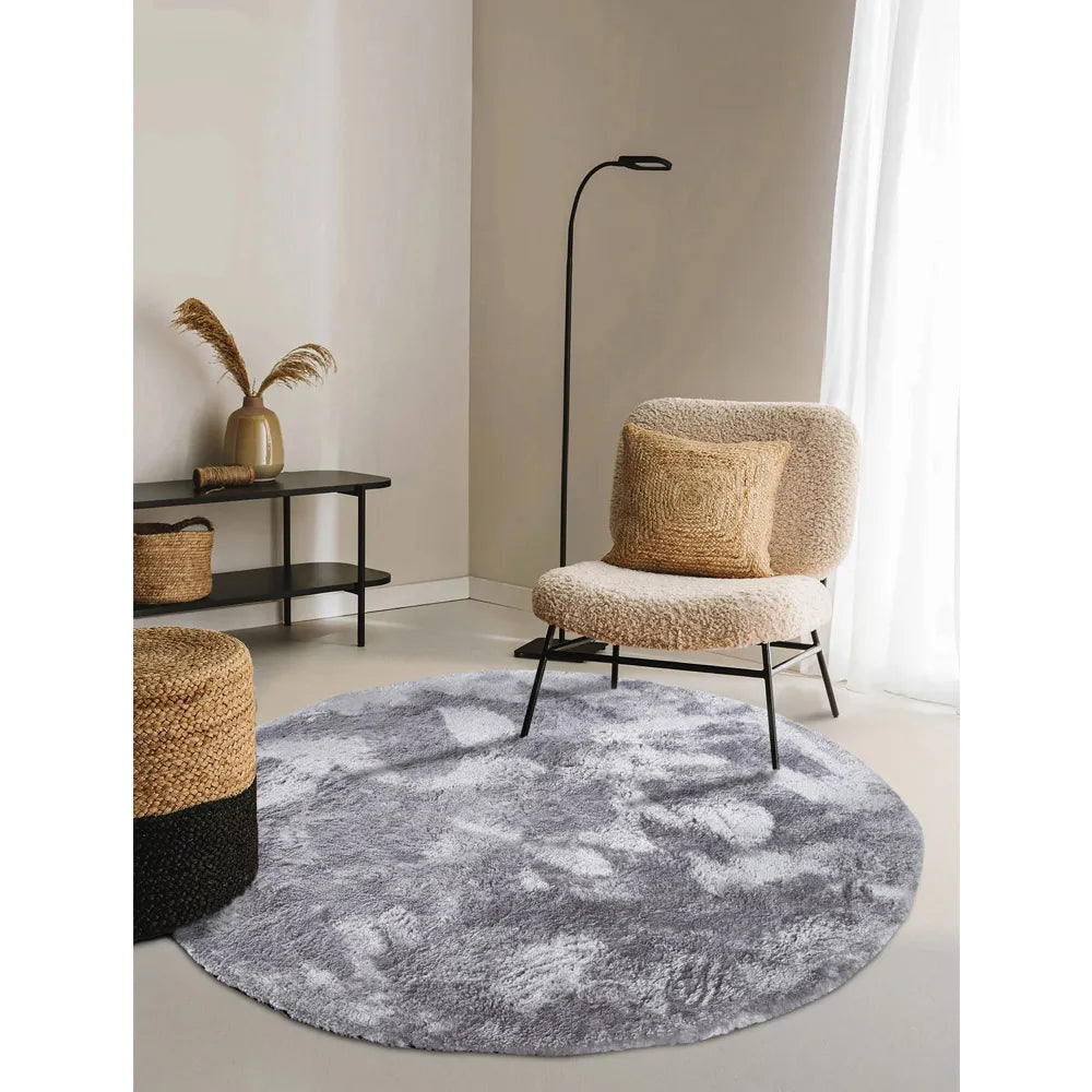 Apvalus Ilgo Plauko Kilimas Cosy Grey