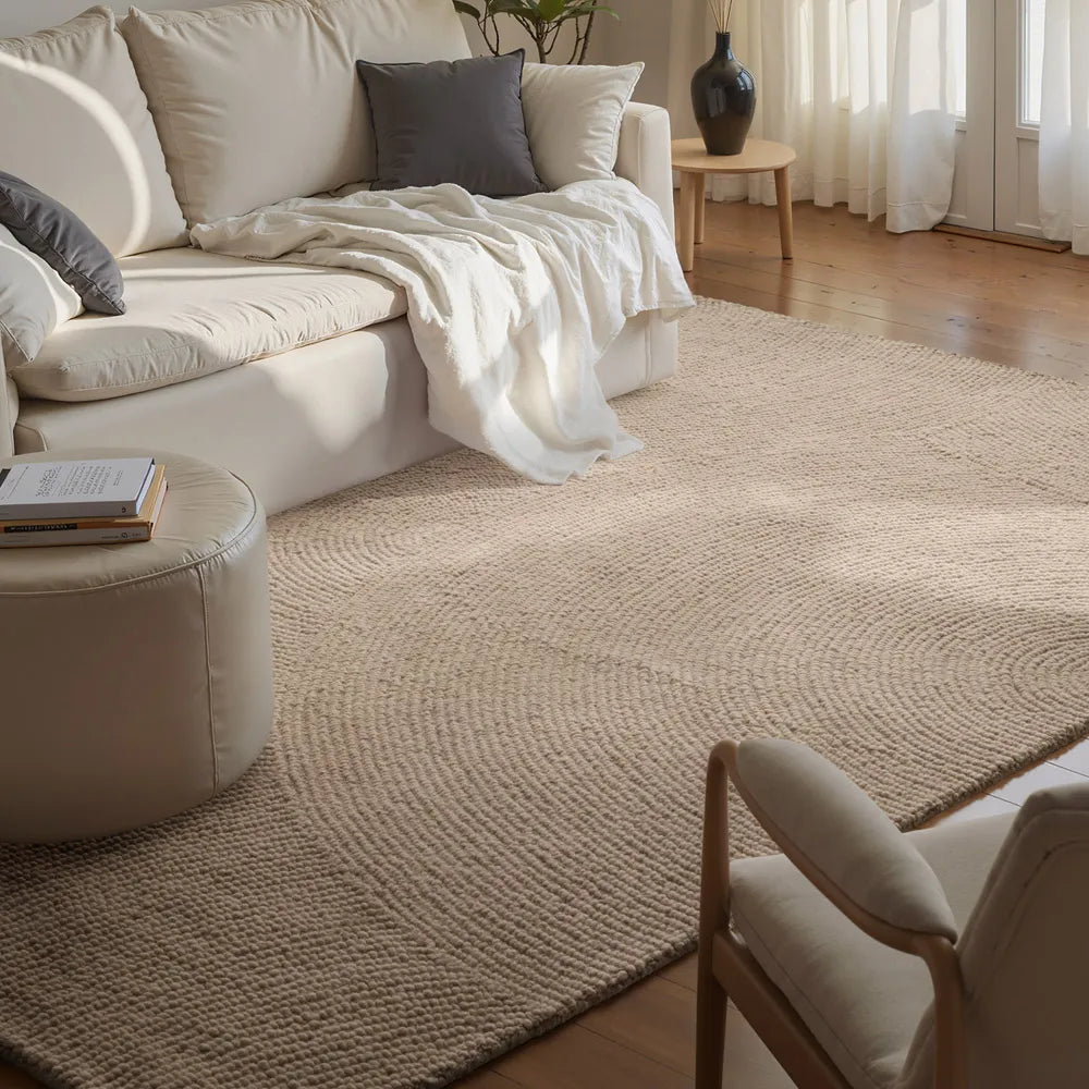 Trumpo Plauko Kilimas Eleni Beige