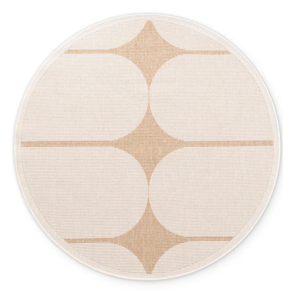 Dvipusis Apvalus Lauko Kilimas Bowen Beige