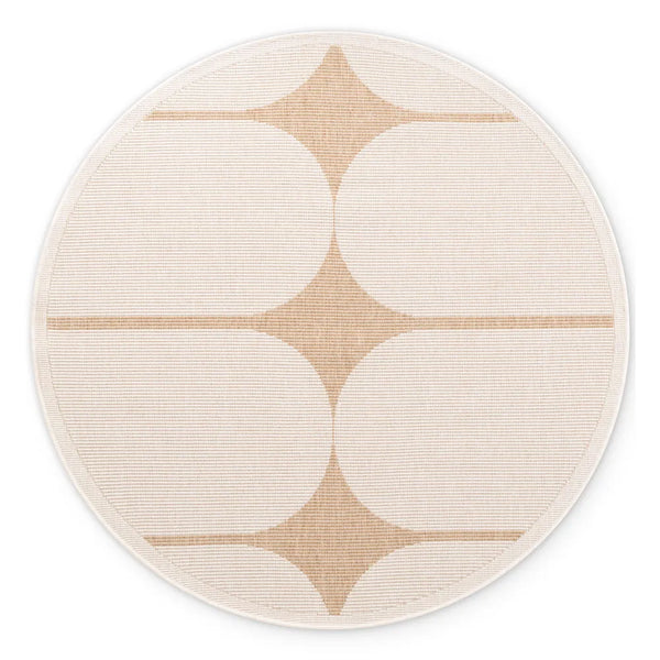 Dvipusis Apvalus Lauko Kilimas Bowen Beige