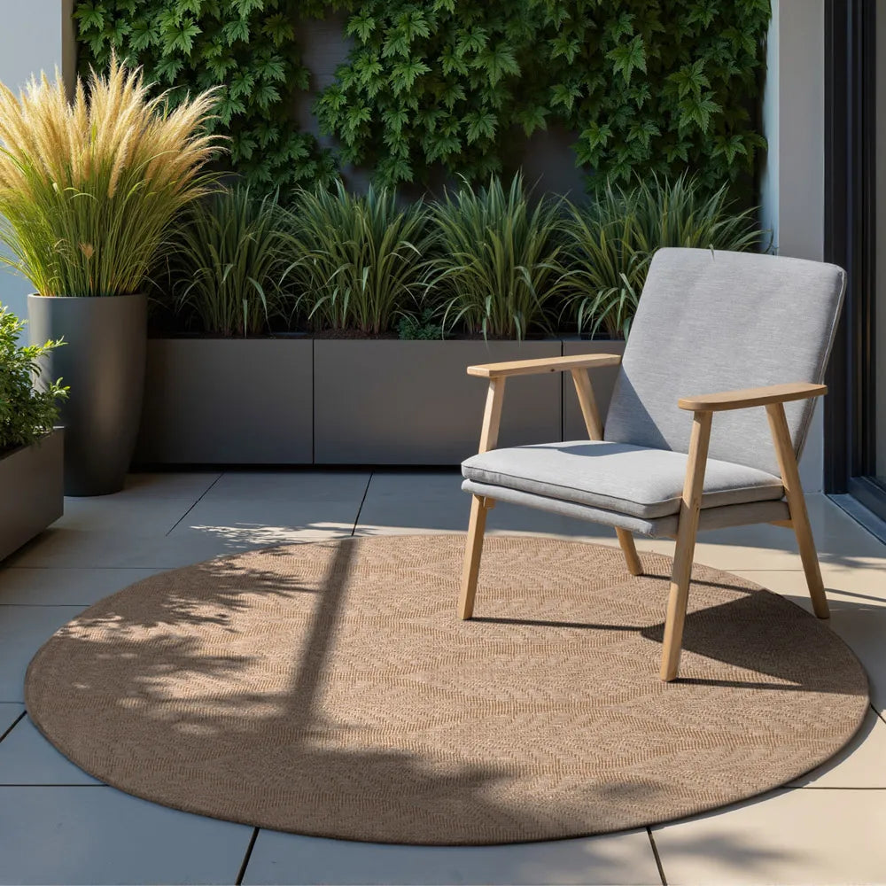 Dvipusis Apvalus Lauko Kilimas Liora Beige
