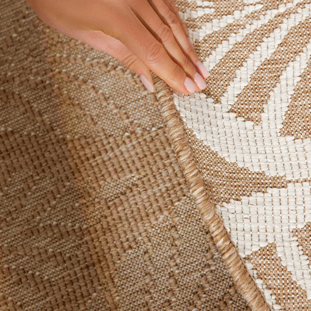 Dvipusis Apvalus Lauko Kilimas Liora Beige