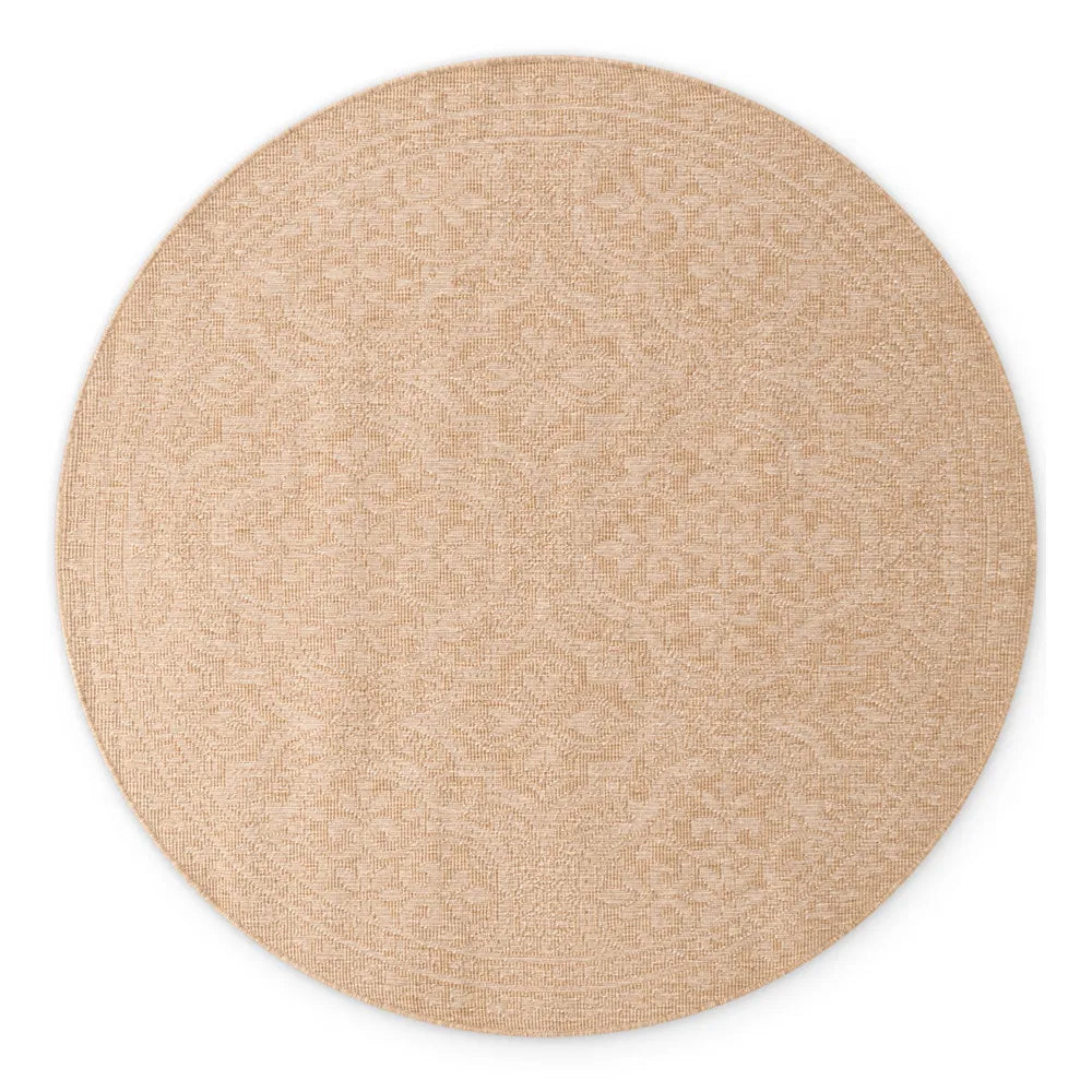 Dvipusis Apvalus Lauko Kilimas Rosel Beige