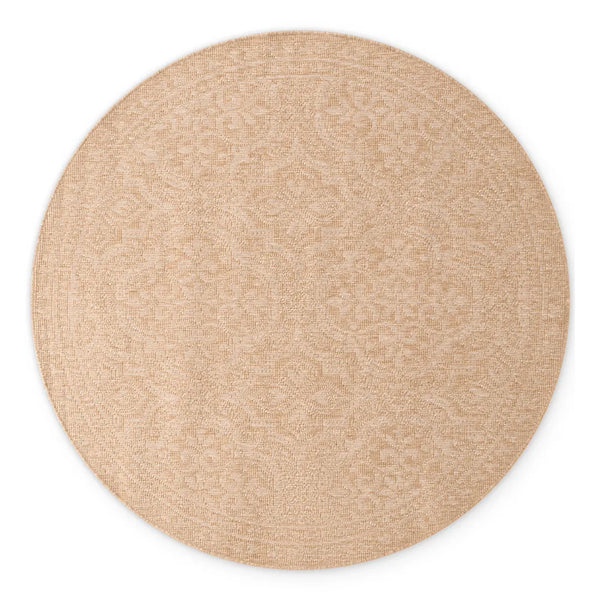 Dvipusis Apvalus Lauko Kilimas Rosel Beige
