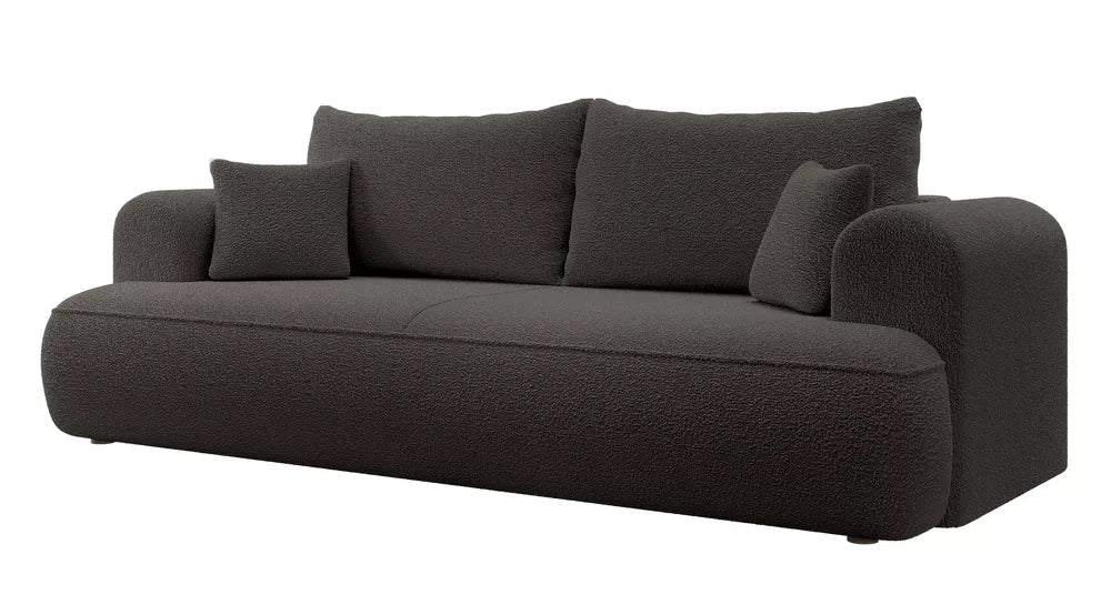 Trivietė sofa-lova Ovo, tamsiai pilka