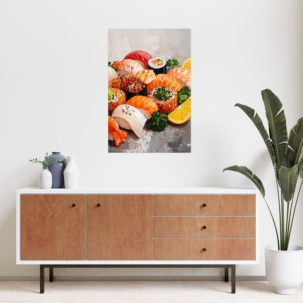 Klijuojamas plakatas, Spalvoti sushi