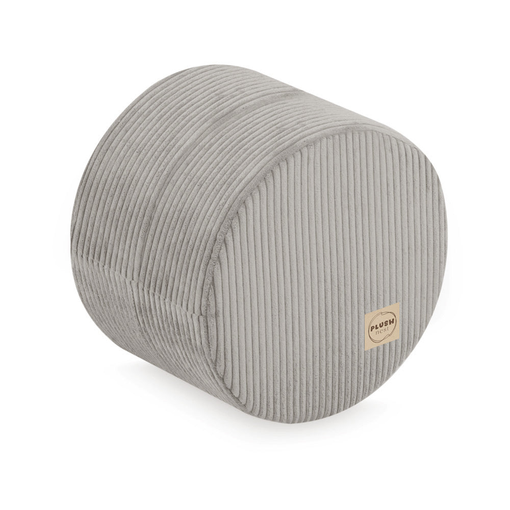 Apvalus pufas Plush Nest 40×30 cm, smėlio, premium velvetas