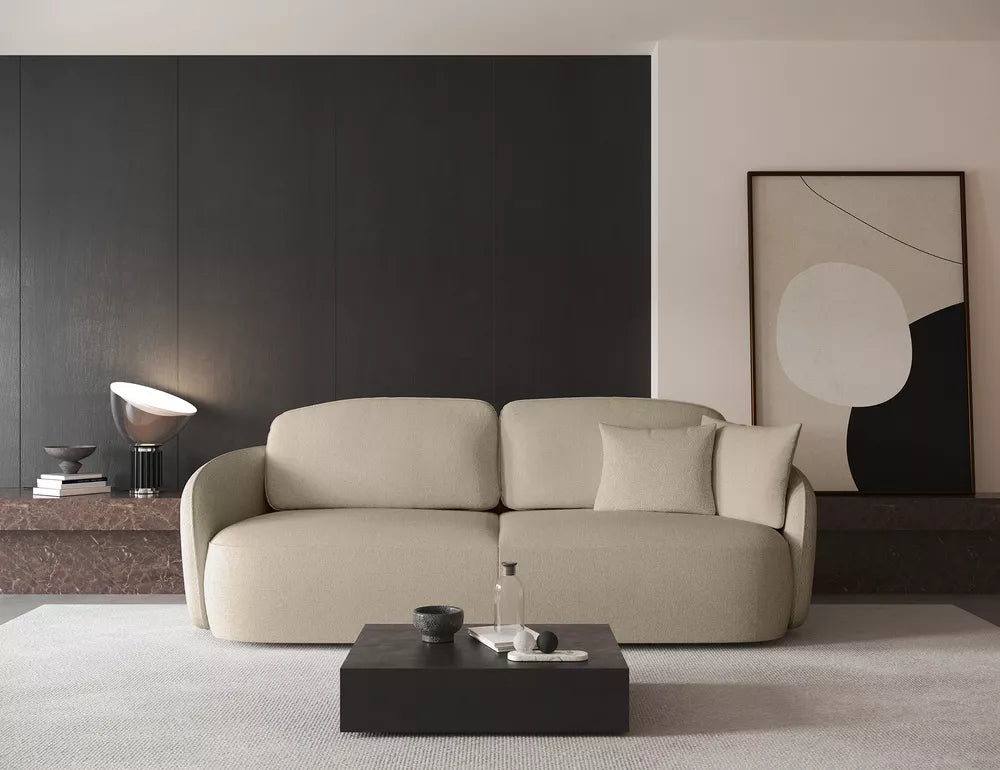 Trivietė išskleidžiama sofa Savoy, smėlinė