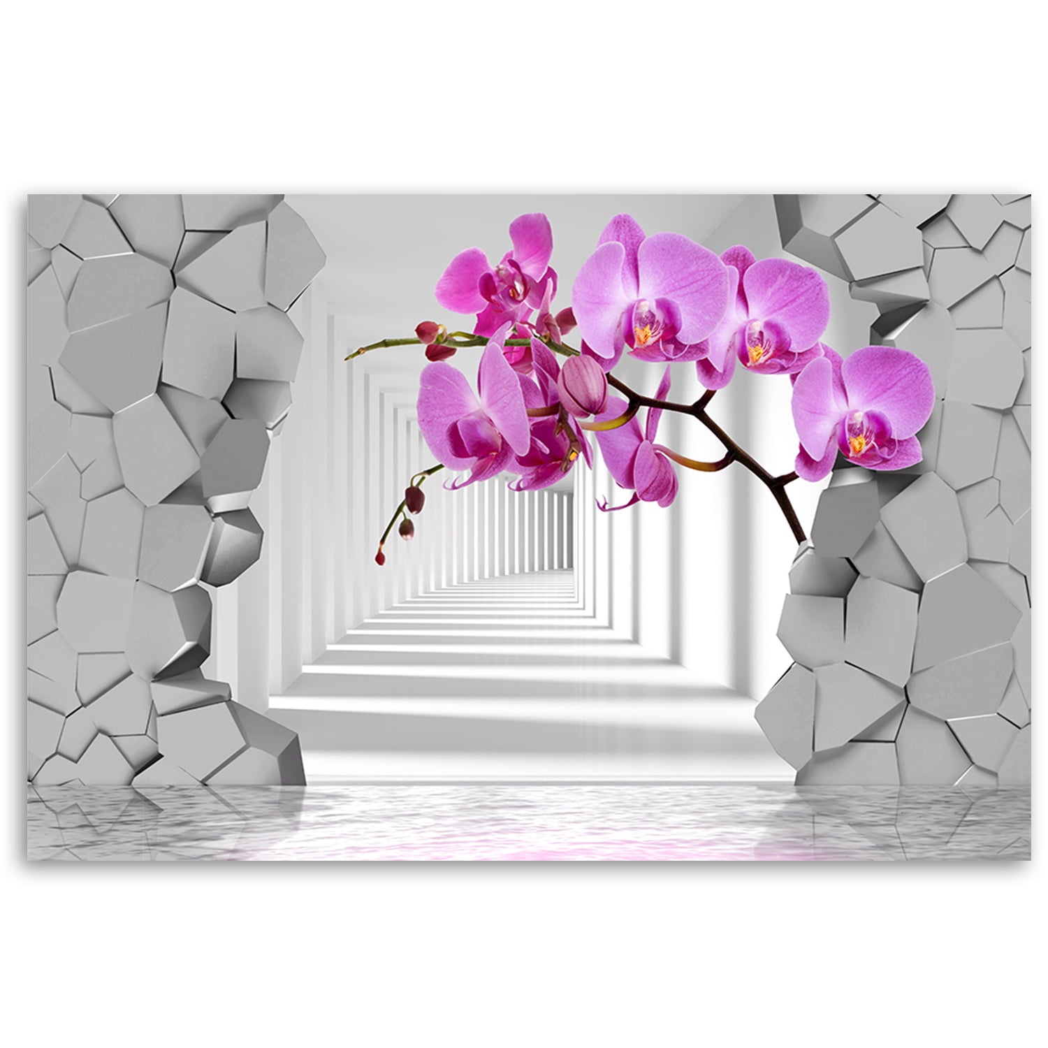 Paveikslas Ant Drobės, Orchidėja abstrakčiame 3D fone