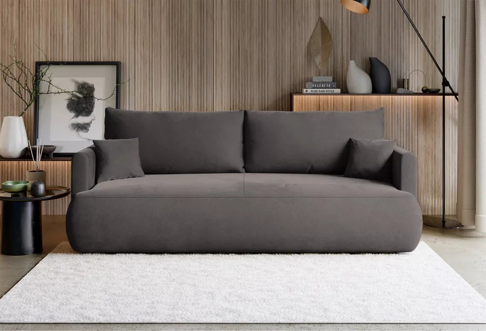 Trivietė sofa Ovo mini, tamsiai pilka