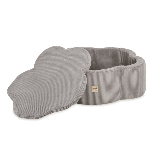 Kamuoliukų baseinas Plush Nest 95×30 cm, smėlio, premium velvetas, su kilimėliu