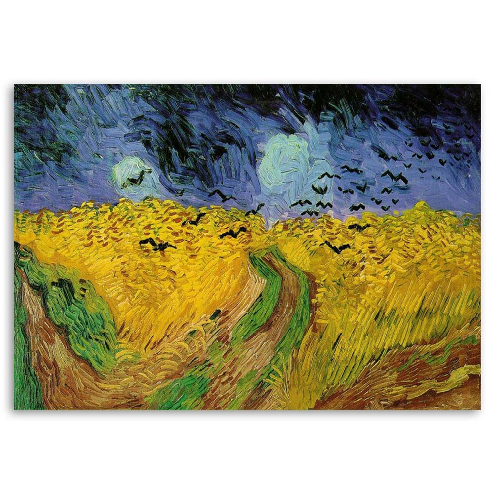 Paveikslas Ant Drobės, Kviečių laukas su pasėliais - V. van Goghas reprodukcija