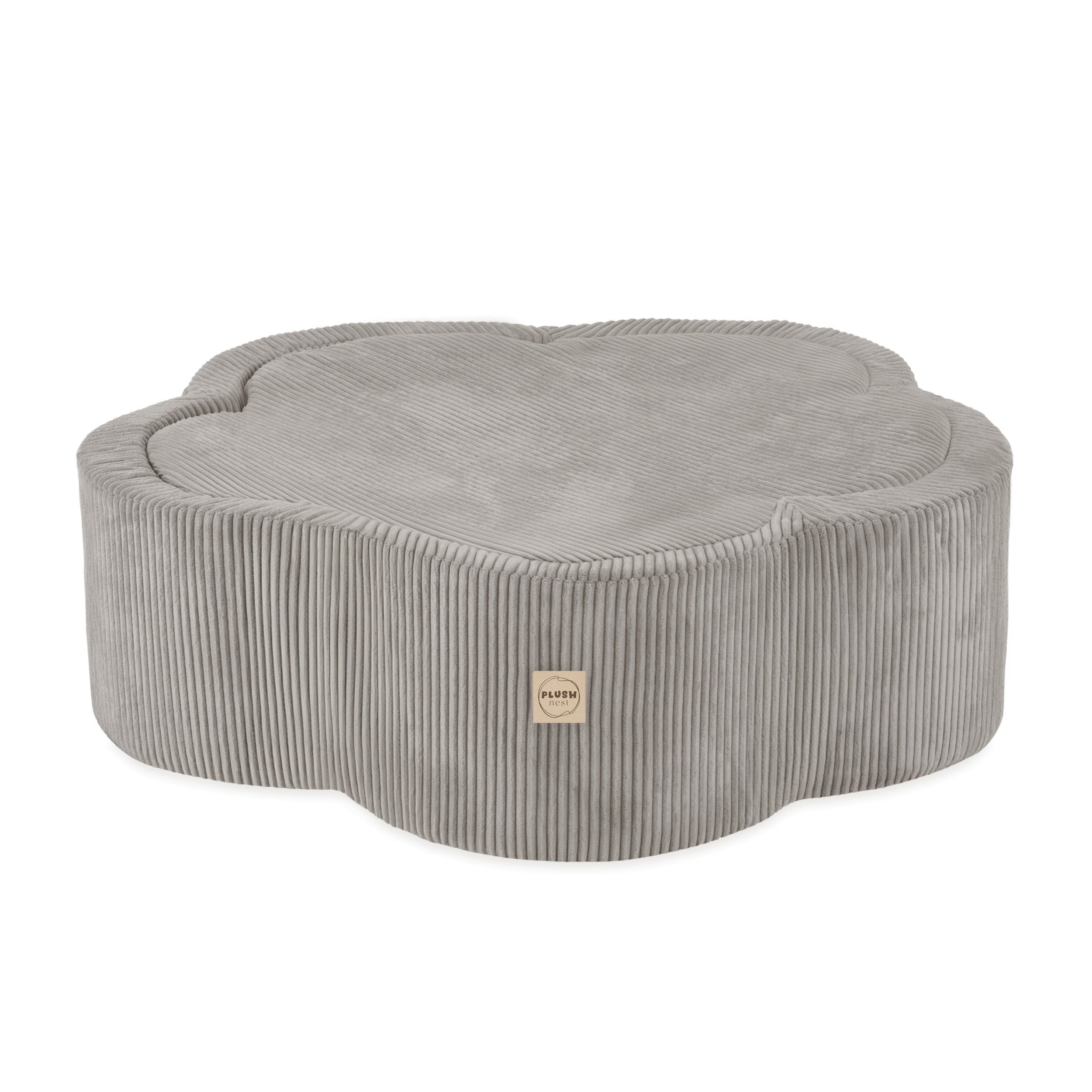 Kamuoliukų baseinas Plush Nest 95×30 cm, smėlio, premium velvetas, su kilimėliu