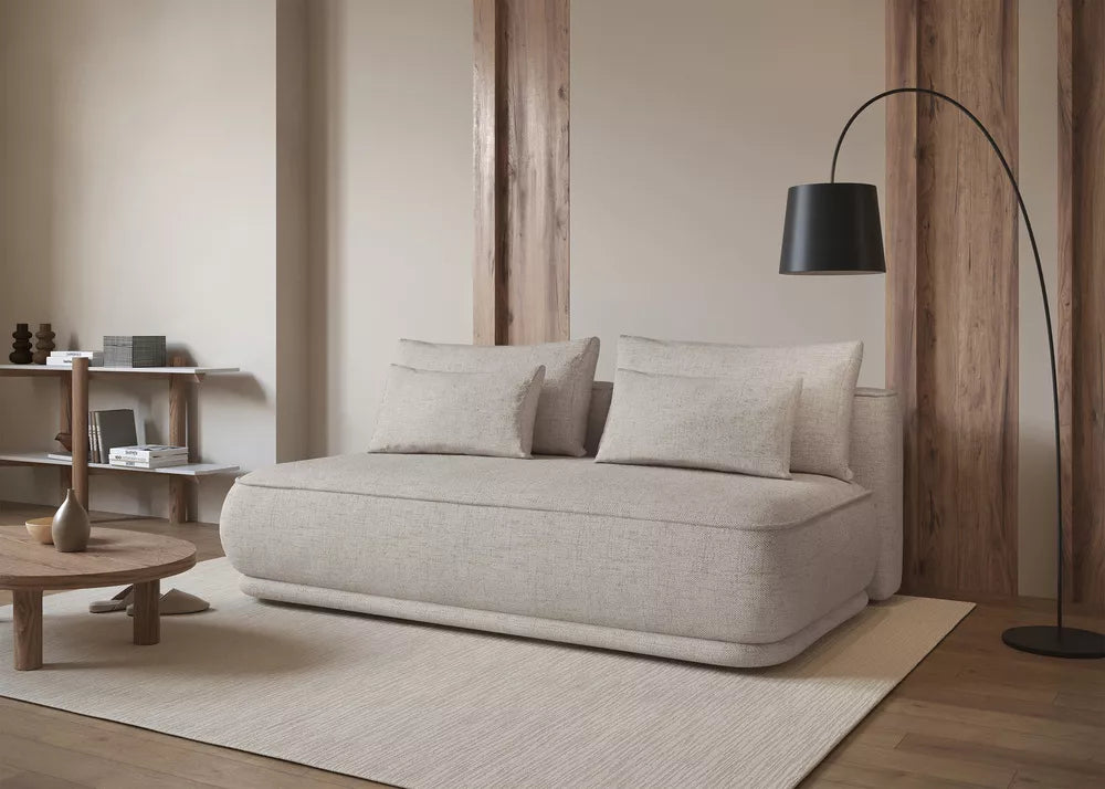 Trijų vietų sofa-lova Leanno, šviesiai smėlinė