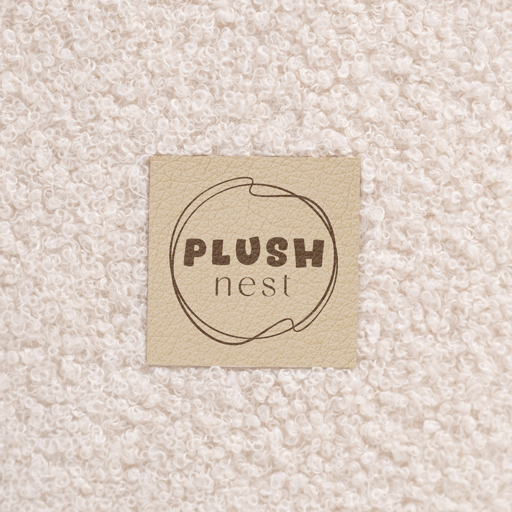 Kamuoliukų baseinas Plush Nest 90×30 cm, kreminė, avikailio efekto