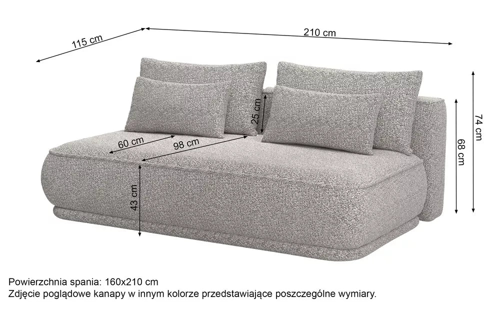 Trivietė sofa Leanno, smėlinė