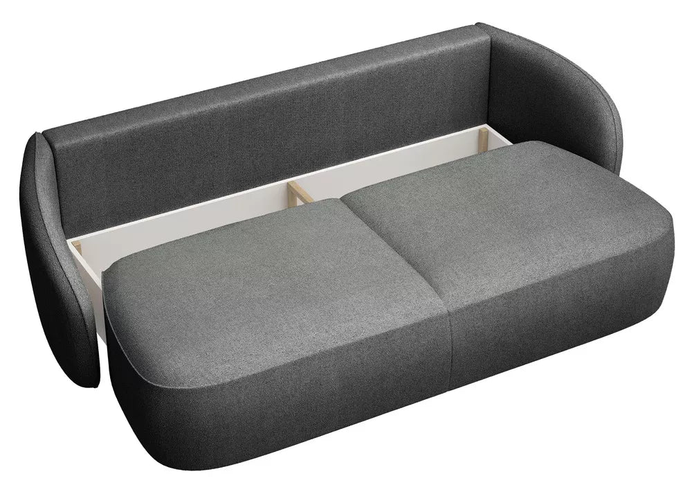 Trivietė išskleidžiama sofa Savoy, tamsiai pilka