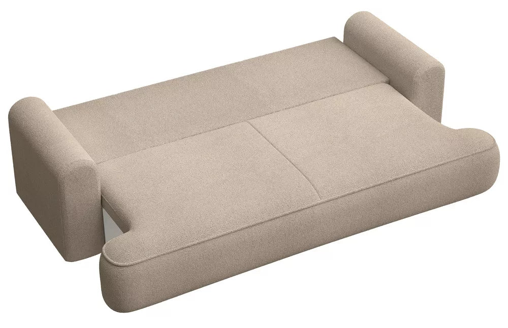 Trivietė sofa-lova Ovo, smėlinė
