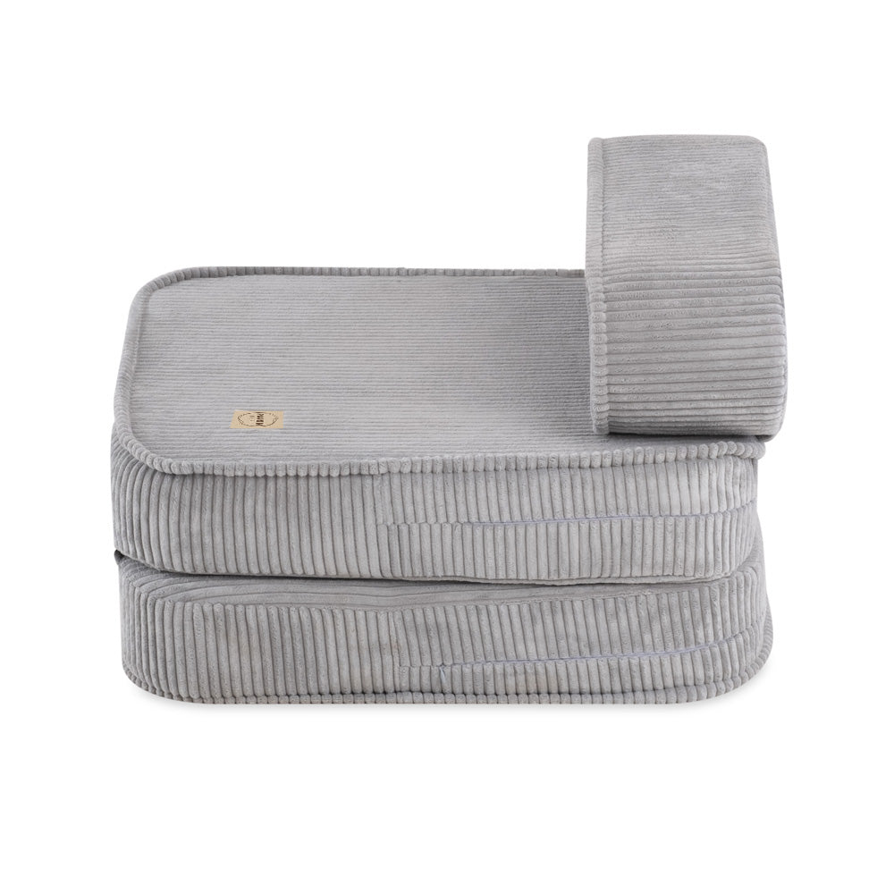 Išskleidžiamas krėslas Plush Nest 150×60×25 cm, pilka, velvetas