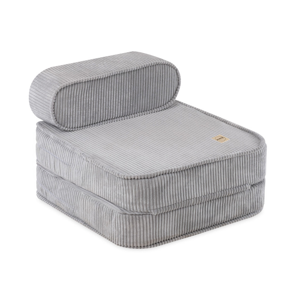Išskleidžiamas krėslas Plush Nest 150×60×25 cm, pilka, velvetas