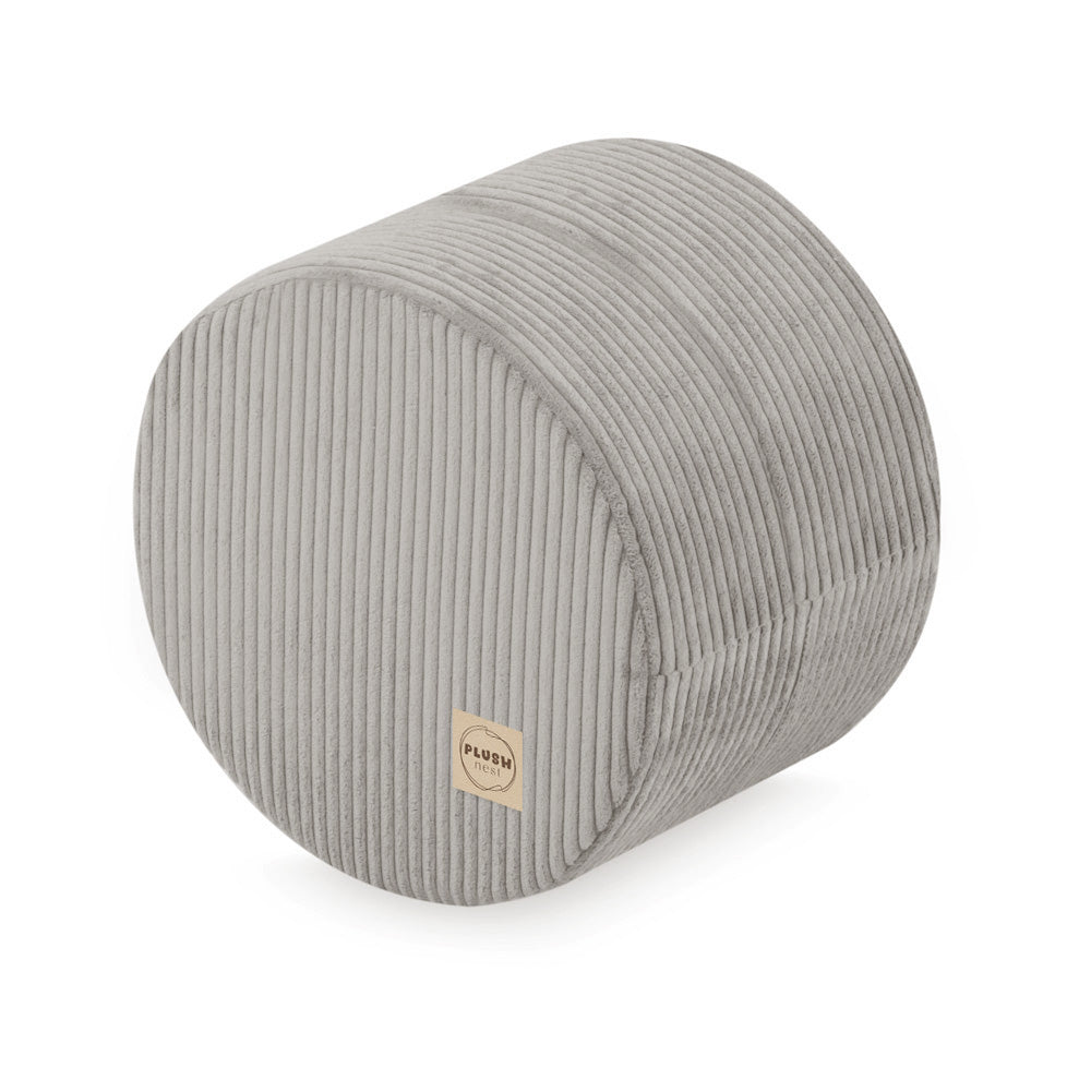 Apvalus pufas Plush Nest 40×30 cm, smėlio, premium velvetas