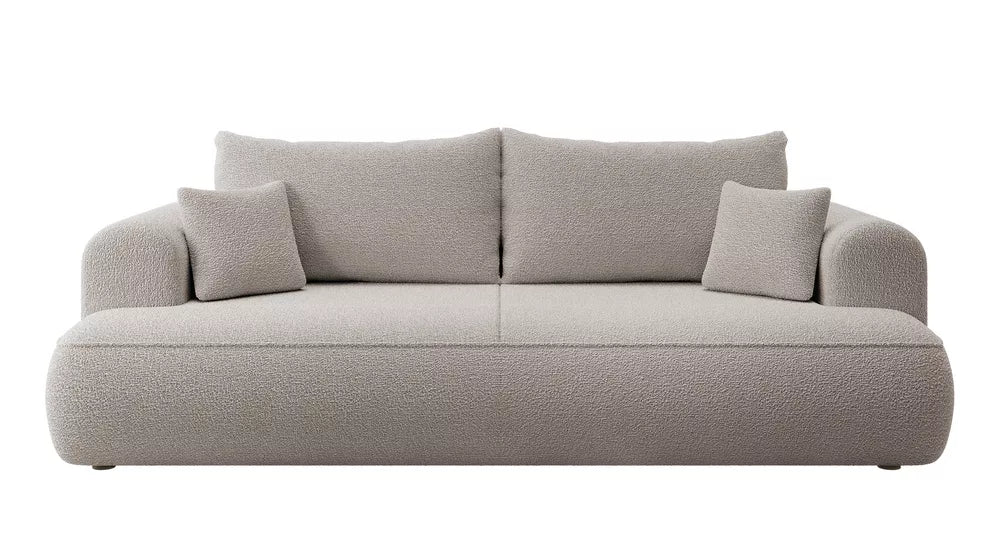 Trivietė sofa-lova Ovo, tamsiai smėlinė