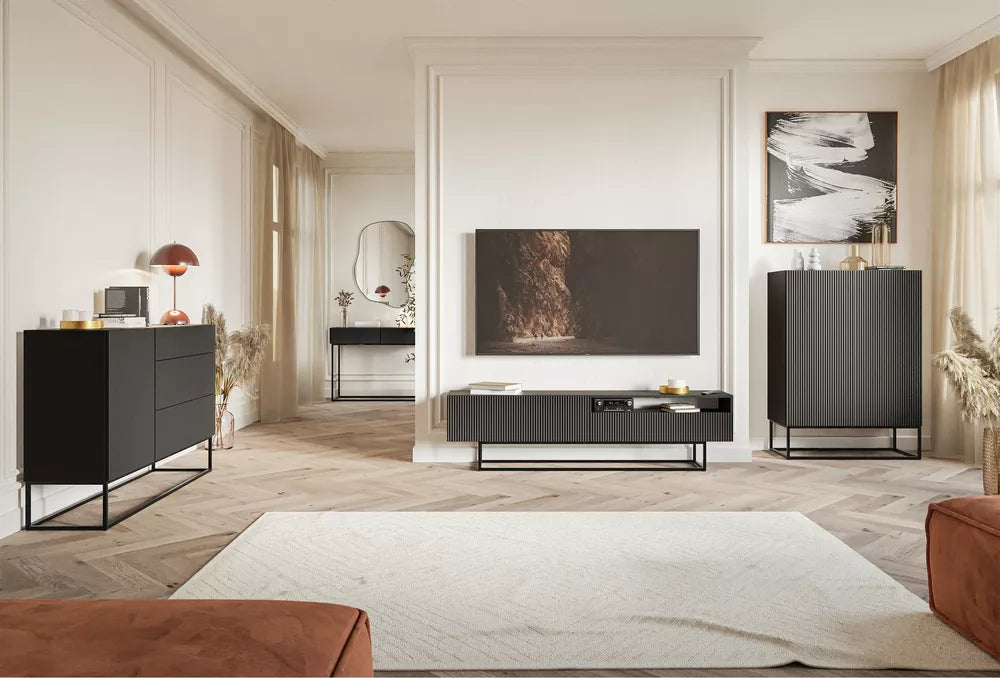 TV spintelė Veldio, juoda