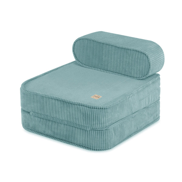 Išskleidžiamas krėslas Plush Nest 150×60×25 cm, mėlyna, velvetas