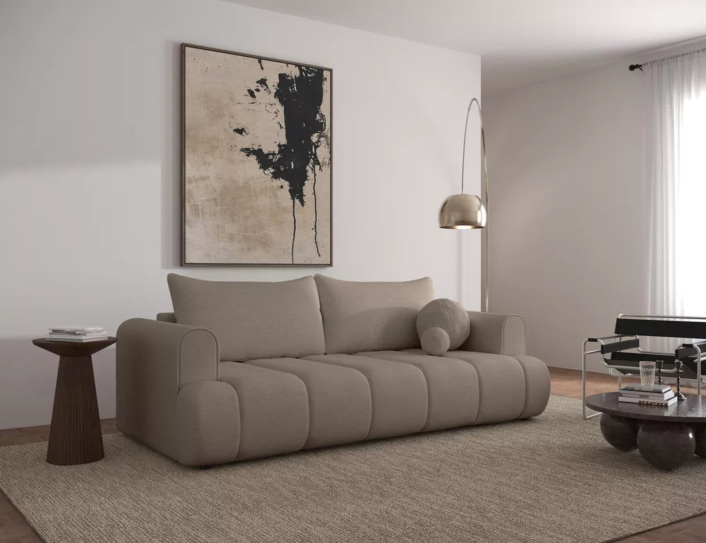 Trivietė sofa Dandelino, smėlinė