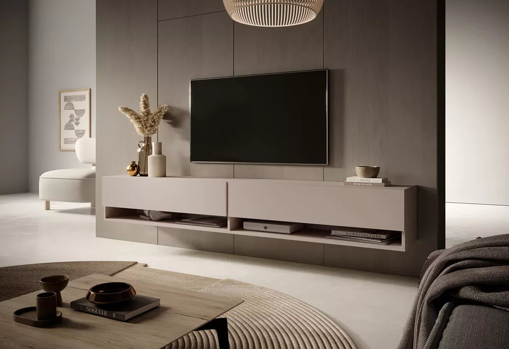 TV spintelė Mirrgo, pilkai smėlinė