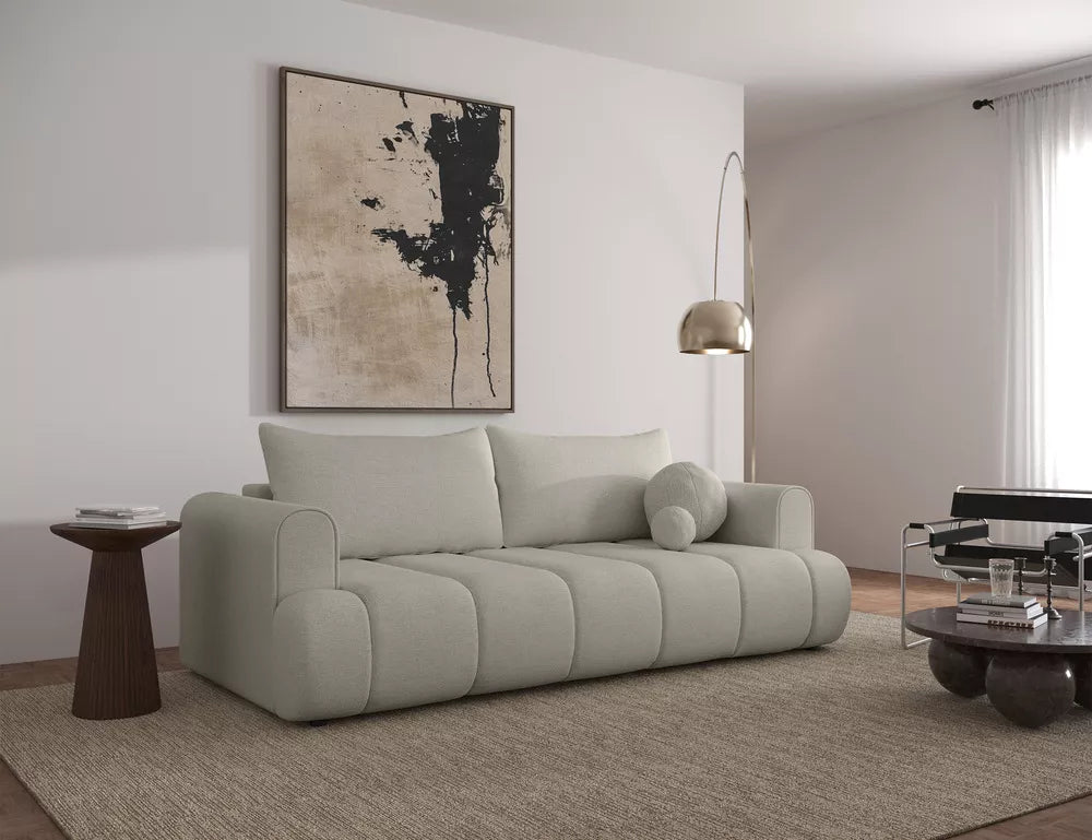 Trivietė sofa Dandelino, pilkai smėlinė