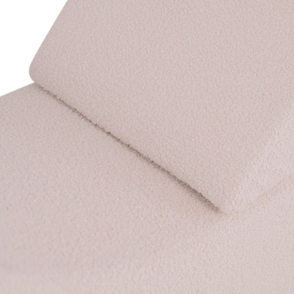 Išskleidžiamas Šezlongas Plush Nest 145×35×45 cm, kreminė, avikailio efekto