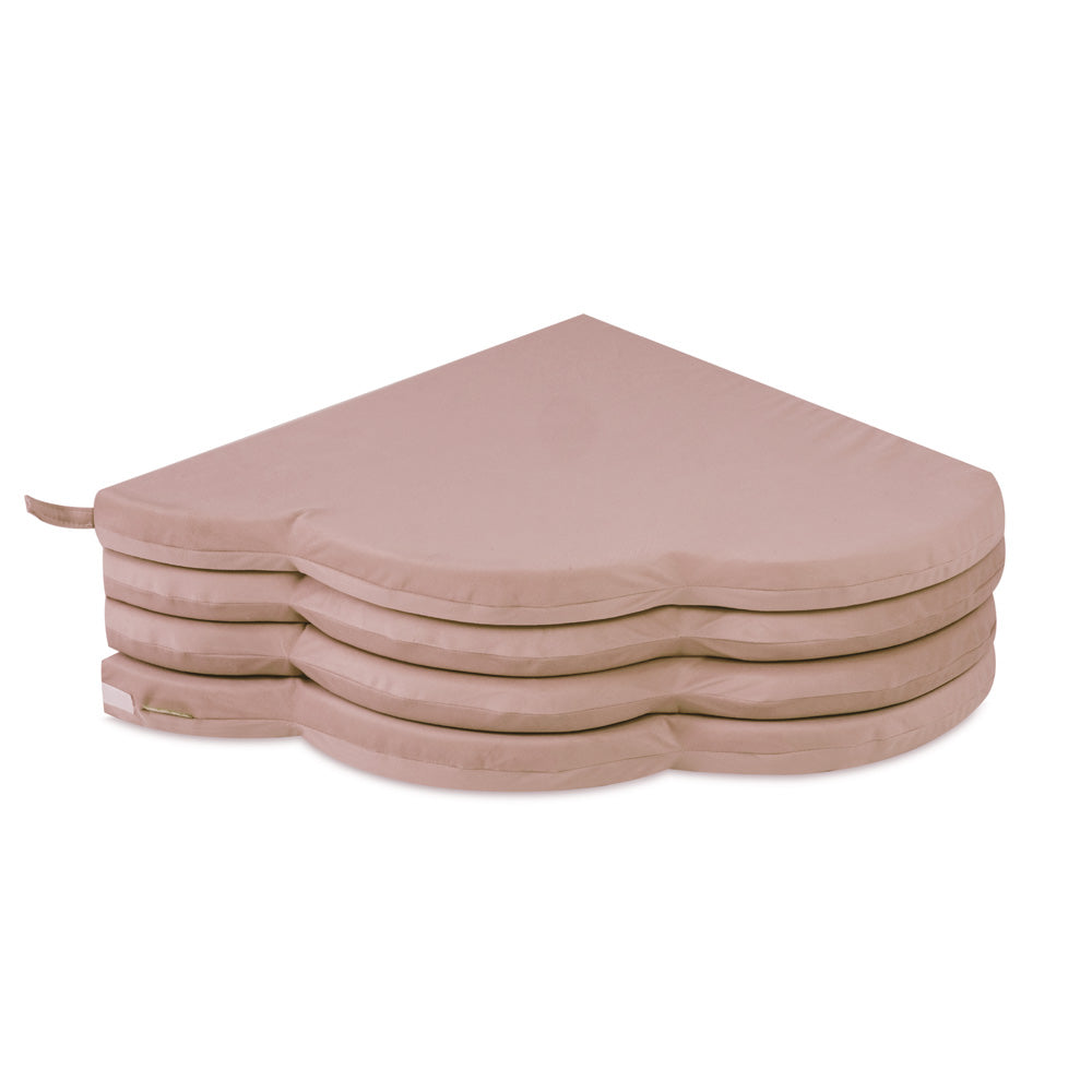 Gėlės formos kilimėlis Plush Nest 160×160×5 cm, auksinė smėlio, velvetas